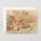 ペンブローク·ウェルシュコーギーズ·パピー シーズンポストカード (正面/裏面)