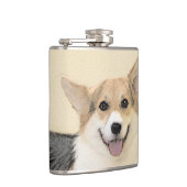 ペンブローク·ウェルシュコーギーズ·絵画オリジナル·ドッグ·アート フラスク (右)