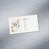 ペンブローク·ウェルシュコーギーズ·絵画オリジナル·ドッグ·アート マグネット名刺 (インサイチュ)