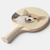 ペンブローク·ウェルシュコーギーズ·絵画オリジナル·ドッグ·アート 卓球ラケット (正面アングル)