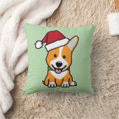 ペンブローク・ウェルシュ・コーギーの子犬のクリスマスサンタ帽子 クッション (ブランケット)