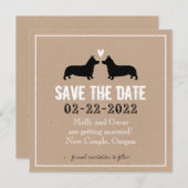 ペンブローク・ウェルシュ・コーギーの結婚式 Save the Date セーブザデート (正面/裏面)