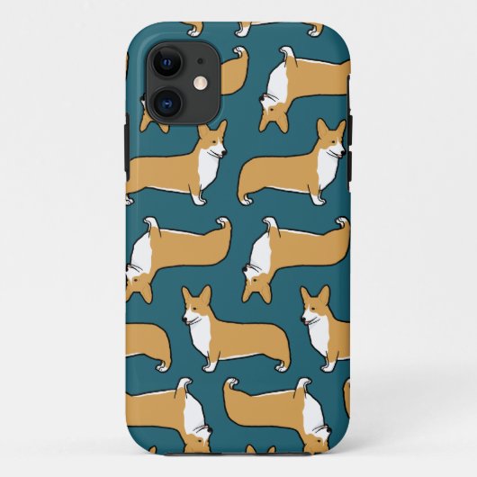 ペンブローク・ウェルシュ・コーギー犬のパターン Case-Mate iPhoneケース (裏面)