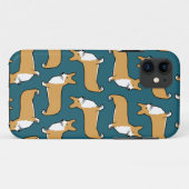 ペンブローク・ウェルシュ・コーギー犬のパターン Case-Mate iPhoneケース (裏面(横))