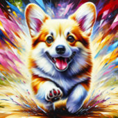 ペンブローク・ウェルシュ・コーギー犬の肖像画アクリルアート ジグソーパズル
