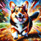 ペンブローク・ウェルシュ・コーギー犬の肖像画アクリルアート ジグソーパズル