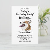 ペンブローク・ウェルシュ・コーギー犬の誕生日パーティー 招待状 (スタンド正面)