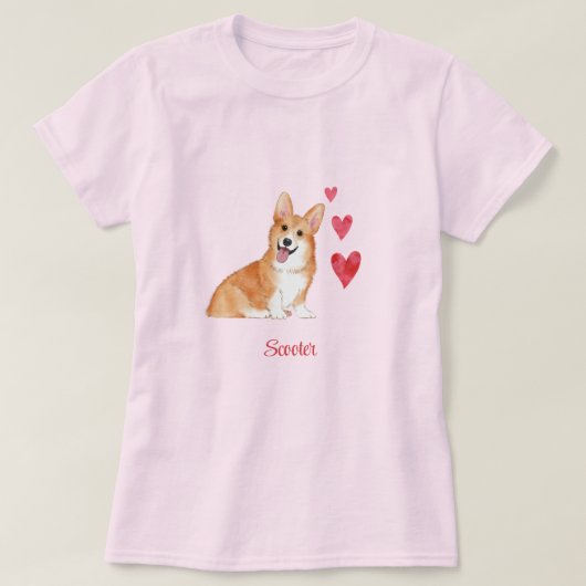 ペンブローク・ウェルシュ・コーギー オーダーメイドの犬グッズ Tシャツ (デザイン正面)