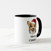 ペンブローク・ウェルシュ・コーギー サンタ帽子 クリスマス 犬 マグカップ (正面右)