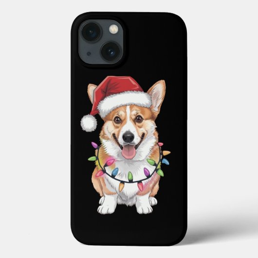 ペンブローク・ウェルシュ・コーギー サンタ クリスマスツリーライト Case-Mate iPhoneケース (裏面)