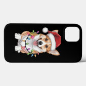 ペンブローク・ウェルシュ・コーギー サンタ クリスマスツリーライト Case-Mate iPhoneケース (裏面 (横))