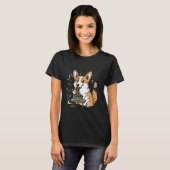 ペンブローク・ウェルシュ・コーギー・ラーメン大好きおもしろ犬 Tシャツ (正面フル)