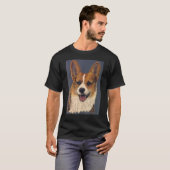 ペンブローク・ウェルシュ・コーギー 油絵 Tシャツ (正面フル)