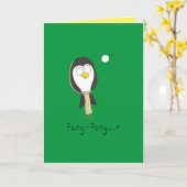 ペンポンポンペンギングリーティおもしろいングカード カード (黄色い花)