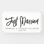 ペンマンシップたった今結婚しましたカーバナー 横断幕 (横)