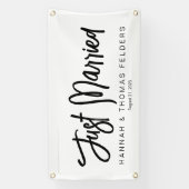 ペンマンシップたった今結婚しましたカーバナー 横断幕 (縦)