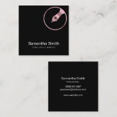 ペンロゴフリーランスのライターと書道のライター スクエア名刺 (正面/裏面)