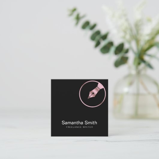 ペンロゴフリーランスのライターと書道のライター スクエア名刺 (スタンド正面)