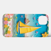 ペン先細工の帆船のある自然風景 Case-Mate iPhoneケース (裏面 (横))