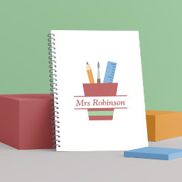 ペン立てモノグラム先生サンキューギフト ノートブック