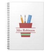 ペン立てモノグラム先生サンキューギフト ノートブック (正面)