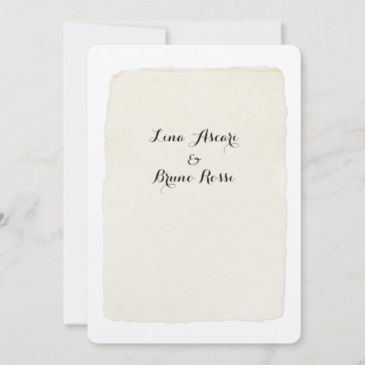 ペン素朴とインクスクリプトの結婚式招待状 招待状 (裏面)