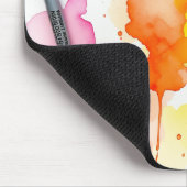 ペン絵を描付き水色の背景 マウスパッド (コーナー)