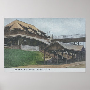 ペン鉄道ステーションPhoenixville PA ポスター