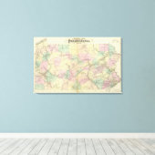 ペン鉄道地図 キャンバスプリント (インサイチュ (ウッドフロア))