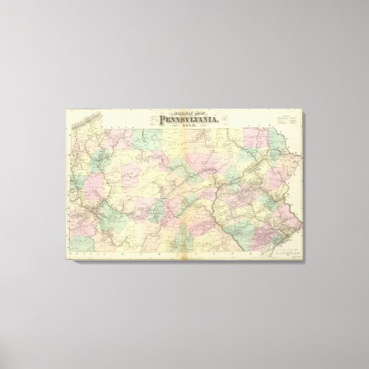 ペン鉄道地図 キャンバスプリント (正面)