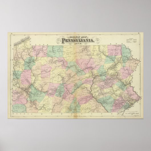 ペン鉄道地図 ポスター (正面)