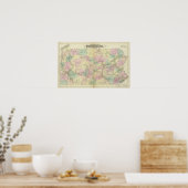 ペン鉄道地図 ポスター (キッチン)