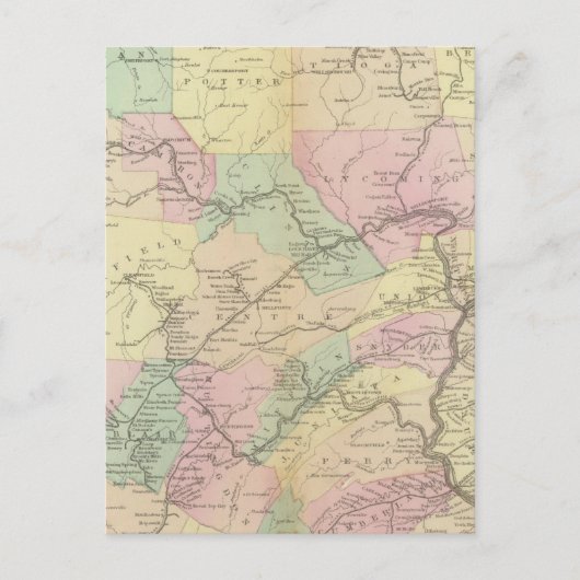 ペン鉄道地図 ポストカード (正面)