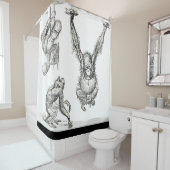 ペン/インクアート動物園オランウタンキッズシャワーカーテン シャワーカーテン (インサイチュ)