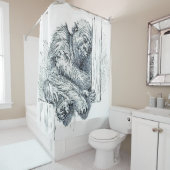 ペン/インクアート若いゴリラのシャワーカーテン シャワーカーテン (インサイチュ)