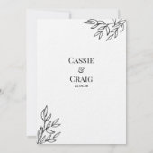 ペン&インクバラズ結婚ラグジュアリーシック紙インビタティ 招待状 (裏面)