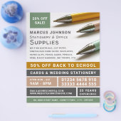 ペン、文房具、事務用品、文房具 チラシ (シングル)