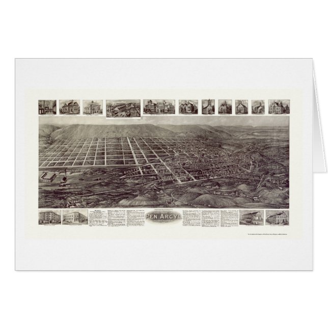 ペンArgylのPAのパノラマ式の地図- 1916年 (正面横)