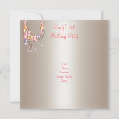 ペーかわいらしターピーチパールスターズ21歳の誕生日 招待状 (裏面)