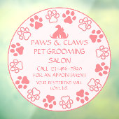 ペーカスタマイズズ爪ペットグルーミングフロントピンク ウィンドウサイン (シート3)