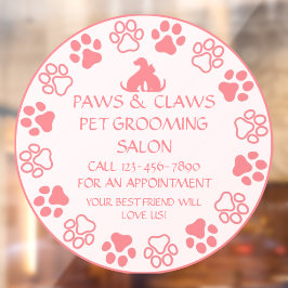 ペーカスタマイズズ爪ペットグルーミングフロントピンク ウィンドウサイン