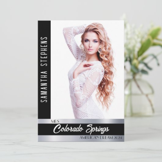 ペーカスタムジのオートグラフカード |オニキスシャイン 招待状 (スタンド正面)