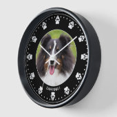 ペーカスタムズクロック顔と名前のペットの写真 壁時計 (傾斜)