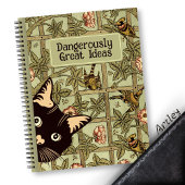 ペークおもしろいキャットウィリアムモリススタイルフローラ ノートブック