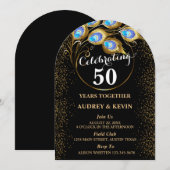 ペーコックフェザー 50周年記念結婚式 招待状 (正面/裏面)