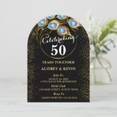 ペーコックフェザー 50周年記念結婚式 招待状 (スタンド正面)