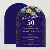 ペーコックフェザー 50周年記念結婚式 招待状 (正面/裏面)