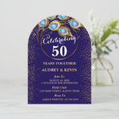 ペーコックフェザー 50周年記念結婚式 招待状 (スタンド正面)