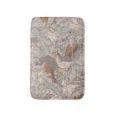 ペーコック・ガーデン　in　サフラン・グレー・ベージュ バスマット (正面縦)