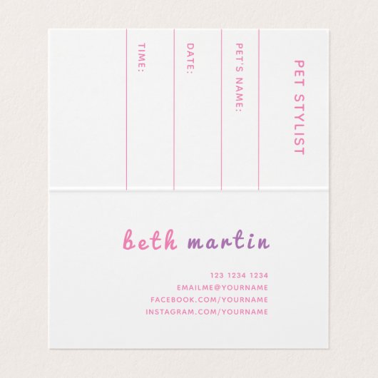 ペーシブリッチペットグルーミングサロンアポイントメント 名刺 (内部フラット)